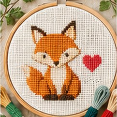 Fox cross stitch pattern